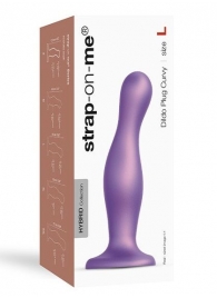 Фиолетовая насадка Strap-On-Me Dildo Plug Curvy size L - Strap-on-me - купить с доставкой в Кисловодске