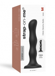 Черная насадка Strap-On-Me Dildo Geisha Balls size M - Strap-on-me - купить с доставкой в Кисловодске