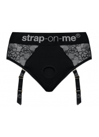 Черные трусики для насадок Diva Lingerie Harness - size S - Strap-on-me - купить с доставкой в Кисловодске