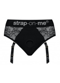 Черные трусики для насадок Diva Lingerie Harness - size M - Strap-on-me - купить с доставкой в Кисловодске