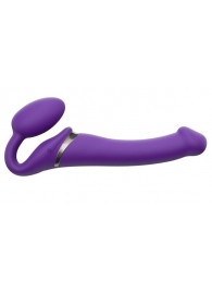 Фиолетовый безремневой вибрострапон Vibrating Bendable Strap-On - size L - Strap-on-me - купить с доставкой в Кисловодске