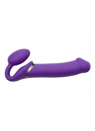 Фиолетовый безремневой вибрострапон Silicone Bendable Strap-On - size XL - Strap-on-me - купить с доставкой в Кисловодске