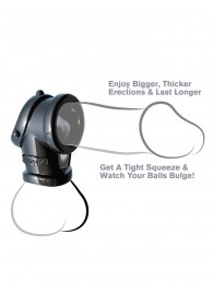 Черная насадка для пениса Cock Pipe with Ball-Stretcher - Pipedream - в Кисловодске купить с доставкой