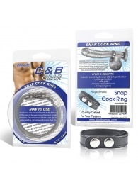 Кольцо на пенис SNAP COCK RING из искусственной кожи на клепках - BlueLine - в Кисловодске купить с доставкой