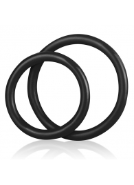Набор из двух черных силиконовых колец разного диаметра SILICONE COCK RING SET - BlueLine - в Кисловодске купить с доставкой