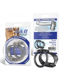 Двойное кольцо выносливости на пенис DUAL STAMINA RING - BlueLine - в Кисловодске купить с доставкой