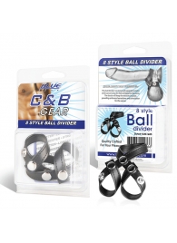 Разделитель мошонки из искусственной кожи на клепках 8 STYLE BALL DIVIDER - BlueLine - купить с доставкой в Кисловодске