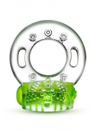 Зеленое эрекционное виброкольцо Arouser Vibrating C-Ring - Blush Novelties - в Кисловодске купить с доставкой