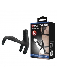Черная вибронасадка на пенис Vibrating Penis Sling - Baile - в Кисловодске купить с доставкой