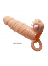 Телесная удлиняющая вибронасадка Penis Sleeve Connor - 17 см. - Baile - в Кисловодске купить с доставкой