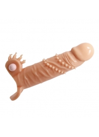 Телесная удлиняющая вибронасадка Penis Sleeve Connor - 17 см. - Baile - в Кисловодске купить с доставкой