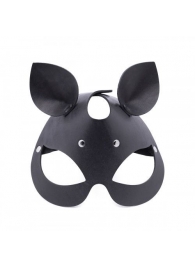 Черная кожаная маска  Кошка  с маленькими ушками - Crazy Handmade - купить с доставкой в Кисловодске