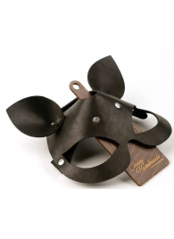 Черная кожаная маска  Кошка  с маленькими ушками - Crazy Handmade - купить с доставкой в Кисловодске