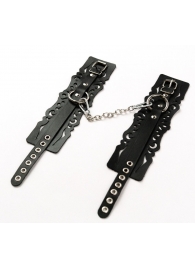 Узорчатые кожаные оковы с регулируемыми ремешками - Crazy Handmade - купить с доставкой в Кисловодске