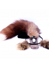 Игровой комплект: серебристая анальная пробка с пушистым хвостом и ободок-ушки - Crazy Handmade - купить с доставкой в Кисловодске