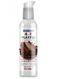 Массажный гель 4-в-1 Chocolate Sensation с ароматом шоколада - 118 мл. - Swiss navy - купить с доставкой в Кисловодске