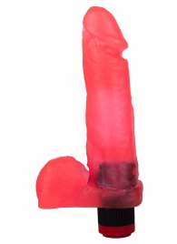 Розовый гелевый вибромассажёр в виде фаллоса - 19 см. - LOVETOY (А-Полимер)