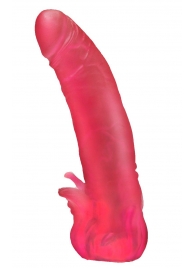 Розовая насадка для страпона с клиторальными лепестками - 18,5 см. - LOVETOY (А-Полимер) - купить с доставкой в Кисловодске