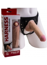 Страпон Harness из двух предметов: трусики с плугом и насадка-фаллос - 17 см. - LOVETOY (А-Полимер) - купить с доставкой в Кисловодске