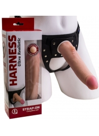 Реалистичный страпон Harness из трусиков и насадки-фаллоса - 18,5 см. - LOVETOY (А-Полимер) - купить с доставкой в Кисловодске