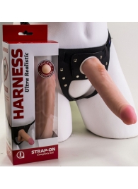 Реалистичный страпон Harness из трусиков и насадки-фаллоса - 18,5 см. - LOVETOY (А-Полимер) - купить с доставкой в Кисловодске