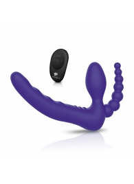 Фиолетовый безремневой страпон с пультом ДУ 7’’ Remote Control Strapless - 24 см. - Pegasus - купить с доставкой в Кисловодске
