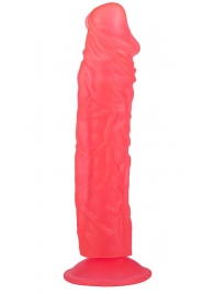 Рельефный розовый фаллоимитатор на присоске - 19,5 см. - LOVETOY (А-Полимер)