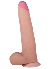 Фаллоимитатор телесного цвета на подошве-присоске - 21,7 см. - LOVETOY (А-Полимер)