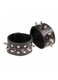 Чёрные напульсники с шипами и заклепками - Sitabella - купить с доставкой в Кисловодске