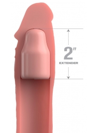 Телесная насадка-удлинитель 2 Inch Silicone X-tension with Strap - 20,3 см. - Pipedream - в Кисловодске купить с доставкой