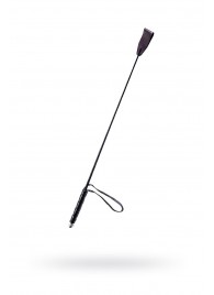 Чёрный стек с кожаной ручкой - 58 см. - Sitabella - купить с доставкой в Кисловодске