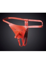 Красные кожаные универсальные трусики со штырьком для насадок - Sitabella - купить с доставкой в Кисловодске