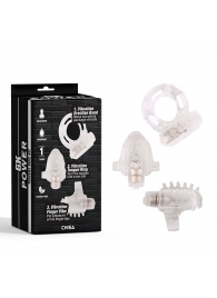 Набор из 3 прозрачных эрекционных колец с вибрацией Teasers Ring Kit - Chisa - в Кисловодске купить с доставкой