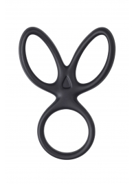 Черное тройное кольцо на пенис Kraken - A-toys - в Кисловодске купить с доставкой