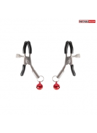 Серебристые зажимы на соски с шариками - Notabu - купить с доставкой в Кисловодске