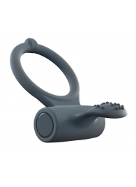 Серое перезаряжаемое эрекционное кольцо с вибрацией Power Clit - Dorcel - в Кисловодске купить с доставкой