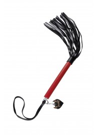 Черно-красная кожаная плеть - 50 см. - Pecado - купить с доставкой в Кисловодске