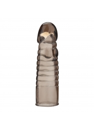Дымчатая насадка-удлинитель Ribbed Realistic Penis Enhancing Sleeve Extension - 15,2 см. - BlueLine - в Кисловодске купить с доставкой