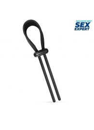 Черный ремень-лассо для усиления эрекции - Sex Expert - в Кисловодске купить с доставкой