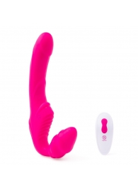 Розовый безремневой страпон на радиоуправлении Strapless Together - 22 см. - Together Toy - купить с доставкой в Кисловодске
