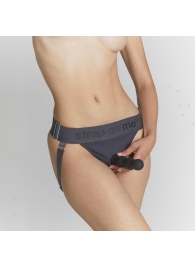 Серые трусики для фиксации насадок Strap-on-me Harness Lingerie Unique - Strap-on-me - купить с доставкой в Кисловодске