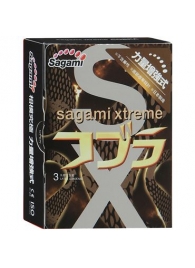 Суженные к основанию презервативы Sagami Xtreme COBRA - 3 шт. - Sagami - купить с доставкой в Кисловодске