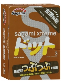 Презервативы Sagami Xtreme FEEL UP с точечной текстурой и линиями прилегания - 3 шт. - Sagami - купить с доставкой в Кисловодске