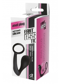 Черное эрекционное кольцо с анальной пробкой Anal Plug With Cockring - Dream Toys - в Кисловодске купить с доставкой