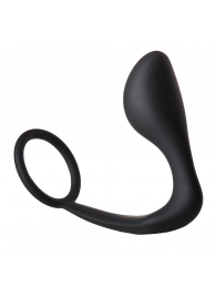 Черное эрекционное кольцо с анальной пробкой Anal Plug With Cockring - Dream Toys - в Кисловодске купить с доставкой