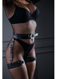 Кожаный пояс с гартерами Sex Game - БДСМ Арсенал - купить с доставкой в Кисловодске