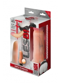 Телесный страпон Harness LESBI с вагинальной пробкой - 16,5 см. - LOVETOY (А-Полимер) - купить с доставкой в Кисловодске