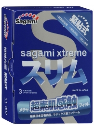 Розовые презервативы Sagami Xtreme FEEL FIT 3D - 3 шт. - Sagami - купить с доставкой в Кисловодске