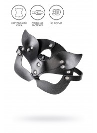 Черная кожаная рельефная маска кошки - Pecado - купить с доставкой в Кисловодске