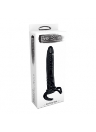Чёрная насадка-фаллос для двойного проникновения INFLATABLE DILDO SLIM DONG  - 13,5 см. - Toyz4lovers - в Кисловодске купить с доставкой